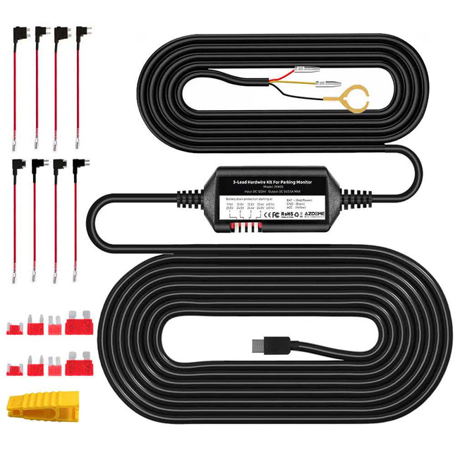 AZDome JYX05 hardwire kit USB-C 3-wire