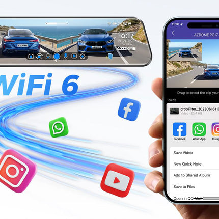 AZDome PG17 Pro 4K 2CH Wifi GPS 128gb dashcam