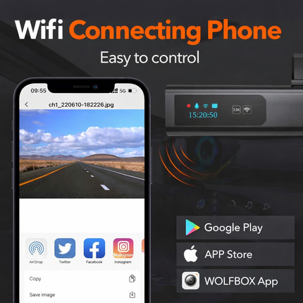 Wolfbox i03 2K Wifi dashcam