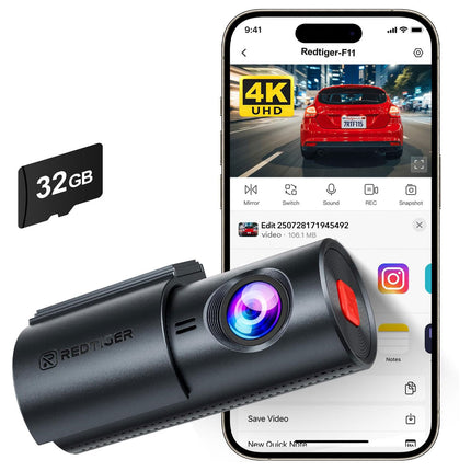 <tc>Redtiger F11 4K 1CH wifi 32 GB dashcam</tc>