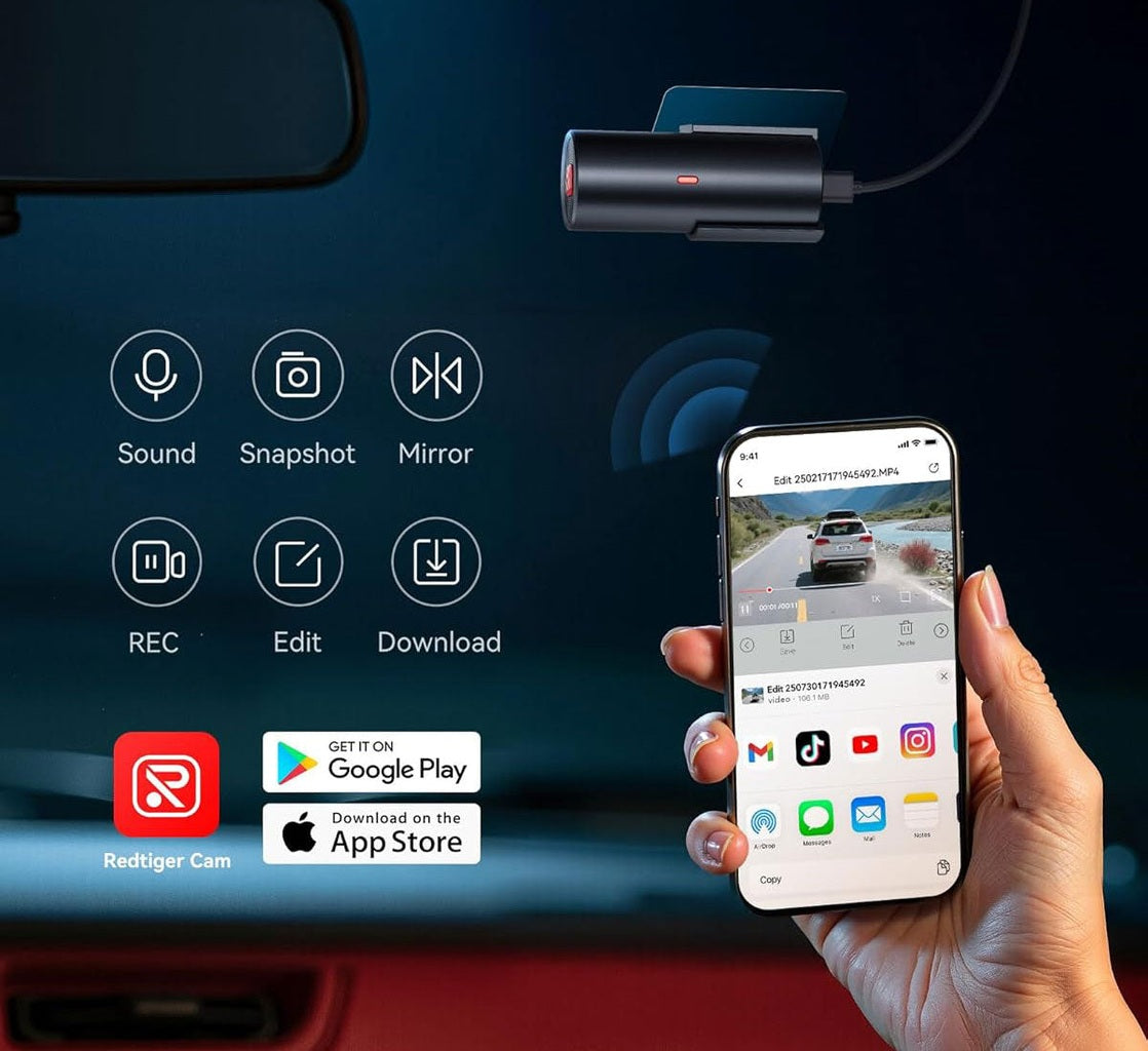 Redtiger F11 4K 1CH wifi 32 GB dashcam