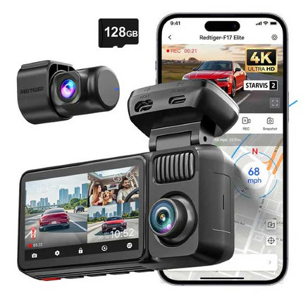 <tc>Redtiger F17 Elite 3CH 4K Wifi GPS 128gb dashcam</tc>