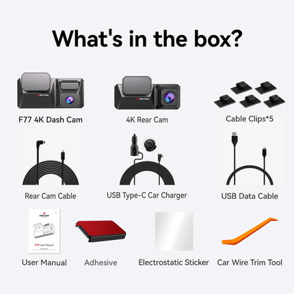 <tc>Redtiger F77 4K Touch Wifi GPS 2CH 128gb dashcam</tc>