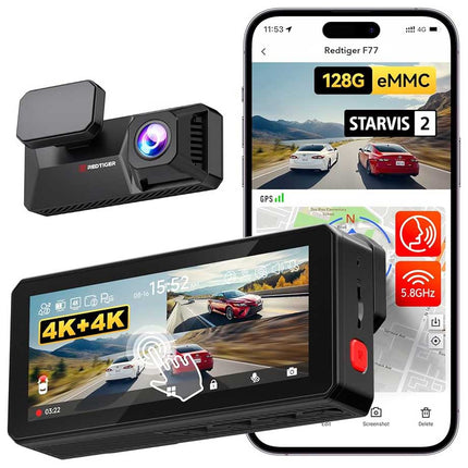 <tc>Redtiger F77 4K Touch Wifi GPS 2CH 128gb dashcam</tc>