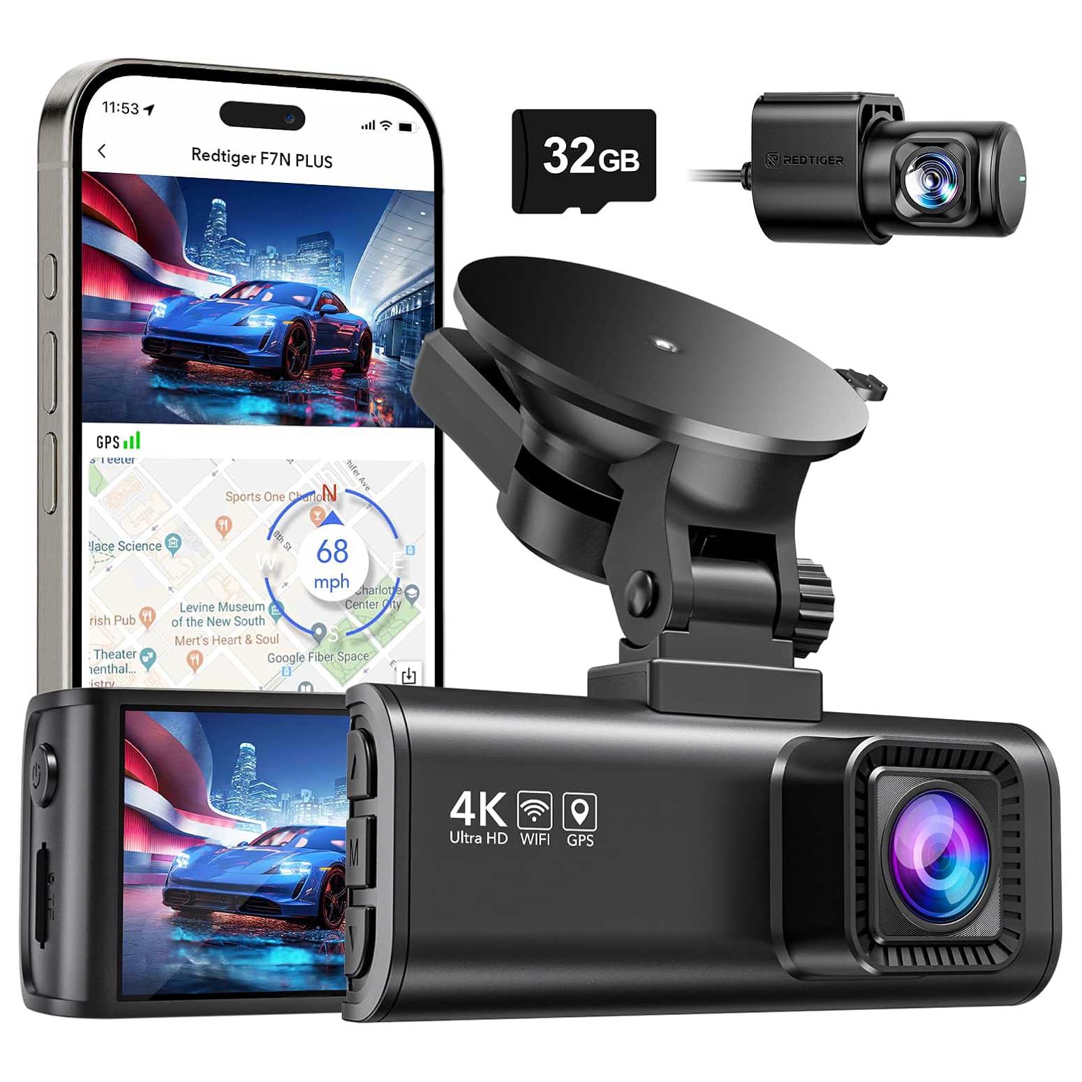 <tc>Redtiger F7NP 4K Wifi GPS 2CH 32gb dashcam</tc>