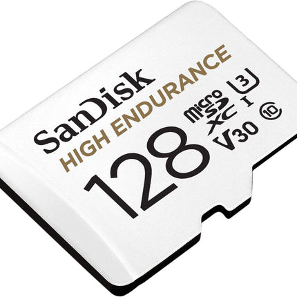 <tc>SanDisk 128 GB High Endurance U3 V30 microSD-kort</tc>