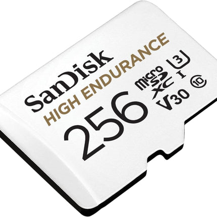 <tc>SanDisk 256 GB High Endurance U3 V30 microSD-kort</tc>