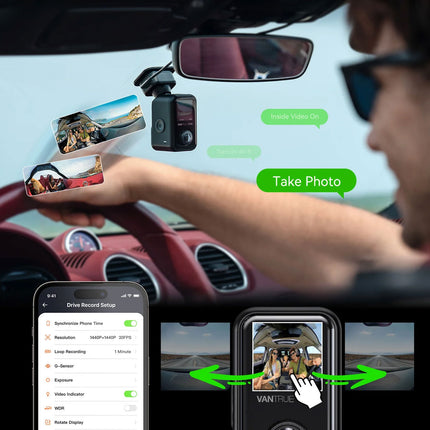 Vantrue E360 Cloud 5K 2CH Wifi GPS 360 graders dashcam