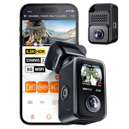 Vantrue E360 Cloud 5K 2CH Wifi GPS 360 graders dashcam