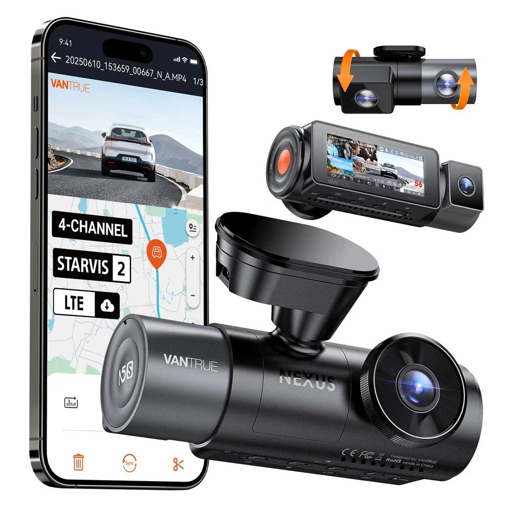 Vantrue N5S Cloud 2K 4CH Wifi GPS 360 graders dashcam