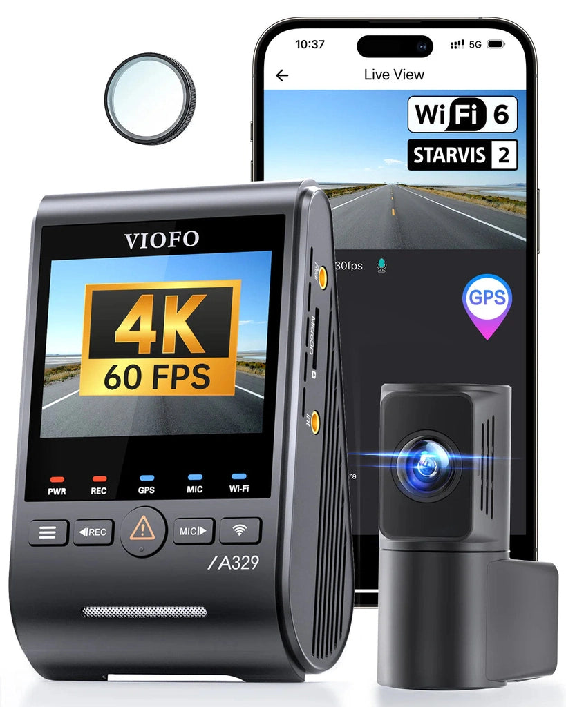 Viofo A329S 2-kanals 4K-dashcam med wifi och GPS