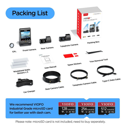 <tc>Viofo A329T 3CH 4K wifi GPS-dashcam</tc>
