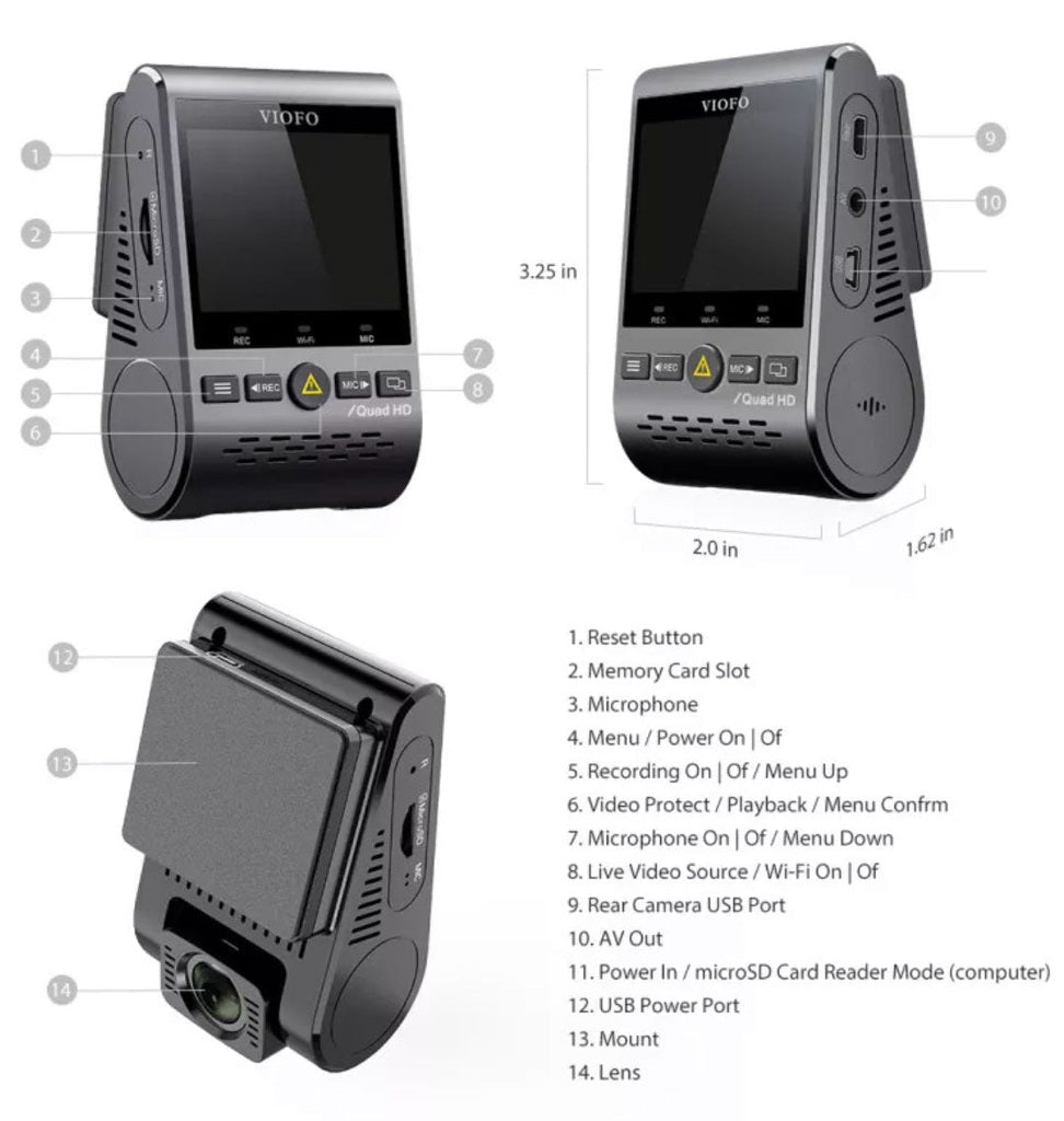 Viofo A129 Plus 1CH 2K Wifi GPS dashcam
