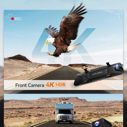 <tc>Wolfbox G900 Pro 4K Wifi GPS 128gb Mirror dashcam</tc>