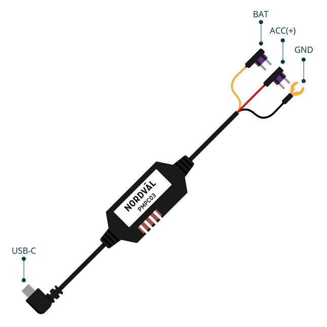 Nordväl PMPC03 Hardwire kit USB-C 3-wire