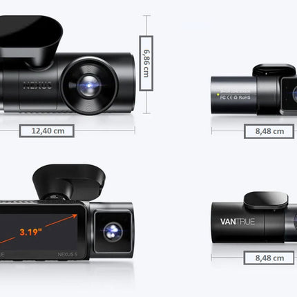 Vantrue N5 2K QuadHD 4CH Wifi GPS 360-graders dashcam